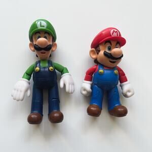 Jakks Pacific 2015 Super Mario Bros., Mario And Luigi, 5" Figures Poseable
